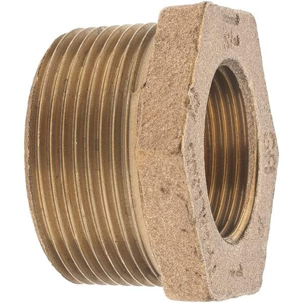 Merit Brass - Class 125, 1-1/2 x 1" Internal Pipe, Brass Hex Bushing - MBSPT x FBSPT - Americas Industrial Supply