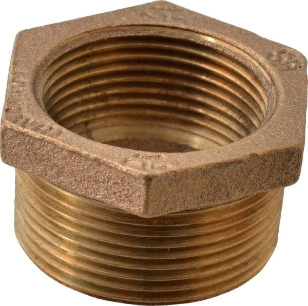 Merit Brass - Class 125, 1-1/2 x 1-1/4" Internal Pipe, Brass Hex Bushing - MBSPT x FBSPT - Americas Industrial Supply