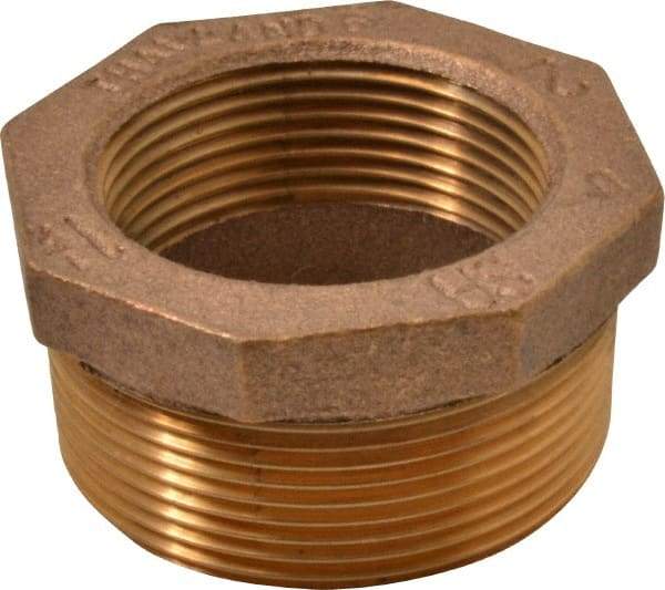 Merit Brass - Class 125, 2 x 1-1/2" Internal Pipe, Brass Hex Bushing - MBSPT x FBSPT - Americas Industrial Supply