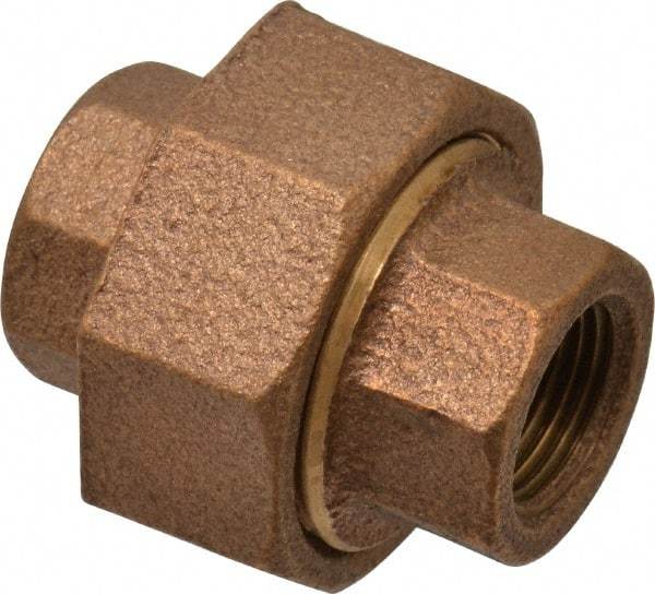 Merit Brass - Class 125, 3/8" Internal Pipe, Brass Union - FBSPT x FBSPT - Americas Industrial Supply