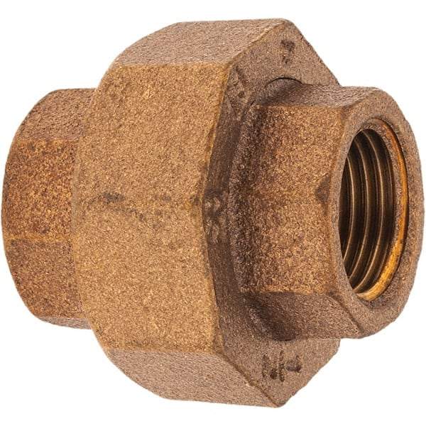 Merit Brass - Class 125, 1/2" Internal Pipe, Brass Union - FBSPT x FBSPT - Americas Industrial Supply
