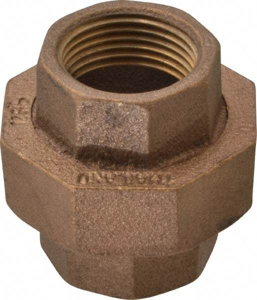 Merit Brass - Class 125, 1" Internal Pipe, Brass Union - FBSPT x FBSPT - Americas Industrial Supply