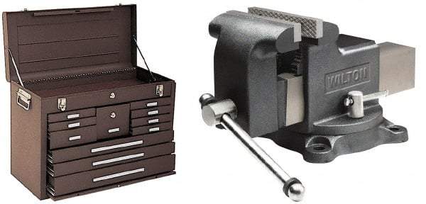 Value Collection - 11 Drawer Tool Chest - 26-1/2" Wide x 12" Deep x 18-7/8" High, Steel, Brown - Americas Industrial Supply