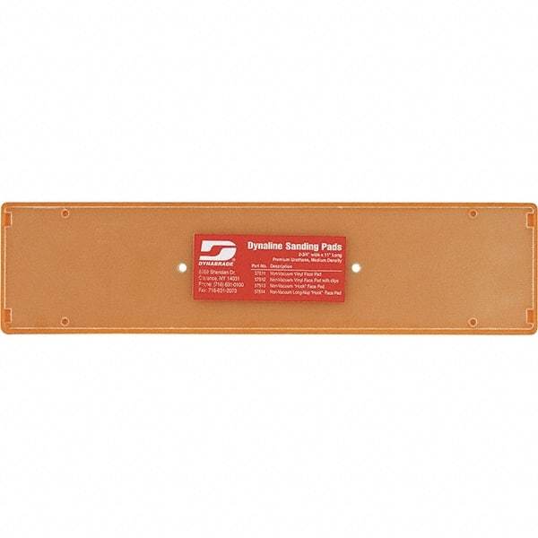 Dynabrade - 11 x 2-3/4" Rectangular Hook Face Backing Pad - File Board Sander Compatible, Screw Attachment, Nonvacuum Pad, 3/8" Thick, Medium Density, Short Nap - Americas Industrial Supply