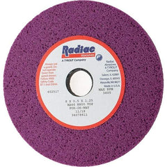 Radiac Abrasives - 8" Diam x 1-1/4" Hole x 1/2" Thick, H Hardness, 46 Grit Surface Grinding Wheel - Aluminum Oxide, Type 1, Coarse Grade, 3,600 Max RPM, Vitrified Bond, No Recess - Americas Industrial Supply