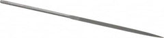 Nicholson - 5-1/2" Needle Precision Swiss Pattern Three Square File - Round Handle - Americas Industrial Supply