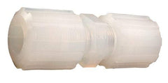 Parker - 3/8" Tube OD, PFA PVDF Plastic Compression Tube Union - 212°F Max, Plastic Grip - Americas Industrial Supply