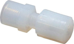 Parker - 1/4" Tube OD, PFA PTFE Plastic Compression Tube Female Straight Adapter - 1/4 NPT Pipe, 300°F Max, Plastic Grip - Americas Industrial Supply