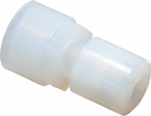 Parker - 3/8" Tube OD, PFA PTFE Plastic Compression Tube Female Straight Adapter - 1/2 NPT Pipe, 300°F Max, Plastic Grip - Americas Industrial Supply