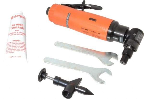 Dotco - 1/4" Collet, Angle Handle, Air Angle Die Grinder - 18,000 RPM, Rear Exhaust, 38 CFM, 0.9 hp, 90 psi, 1/4" Inlet - Americas Industrial Supply