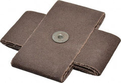 Made in USA - 60 Grit, Medium Grade, Aluminum Oxide Cross Pad - 4" Long x 2" Wide x 2" Thick, Cloth Backed, X Backing Weight, 10 Ply, 12,000 Max RPM - Americas Industrial Supply