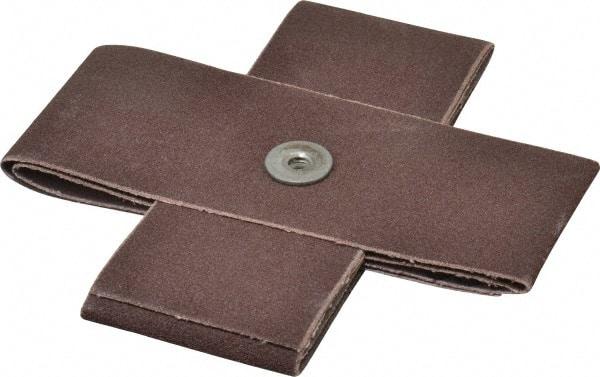 Made in USA - 120 Grit, Fine Grade, Aluminum Oxide Cross Pad - 5" Long x 2" Wide x 2" Thick, Cloth Backed, X Backing Weight, 8 Ply, 7,500 Max RPM - Americas Industrial Supply