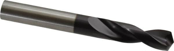 Guhring - 15/32" 130° Parabolic Flute Powdered Metal Screw Machine Drill Bit - FIREX Finish, Right Hand Cut, 47mm Flute Length, 95mm OAL, Cone Relief Point, Straight Shank - Americas Industrial Supply