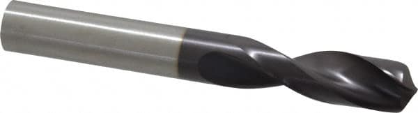Guhring - 1/2" 130° Parabolic Flute Powdered Metal Screw Machine Drill Bit - FIREX Finish, Right Hand Cut, 2.008" Flute Length, 4.016" OAL, Cone Relief Point, Straight Shank - Americas Industrial Supply