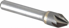 Made in USA - 1/2" Head Diam, 3/8" Shank Diam, 6 Flute 60° Solid Carbide Countersink - Americas Industrial Supply