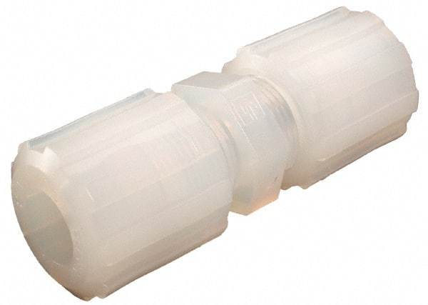 Parker - 1/8" Tube OD, PFA PTFE Plastic Compression Tube Union - 325°F Max, Plastic Grip - Americas Industrial Supply