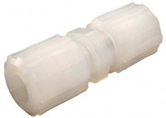 Parker - 1/8" Tube OD, PFA PTFE Plastic Compression Tube Union - 325°F Max, Plastic Grip - Americas Industrial Supply