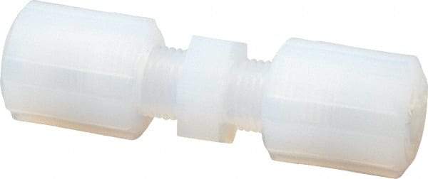 Parker - 1/4" Tube OD, PFA PTFE Plastic Compression Tube Union - 325°F Max, Plastic Grip - Americas Industrial Supply