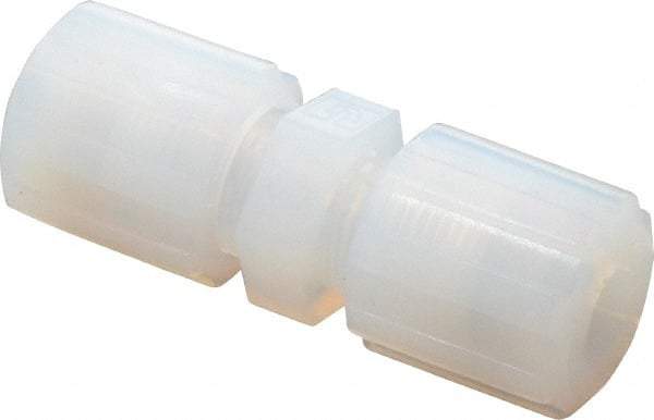 Parker - 3/8" Tube OD, PFA PTFE Plastic Compression Tube Union - 325°F Max, Plastic Grip - Americas Industrial Supply