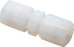Parker - 3/8" Tube OD, PFA PTFE Plastic Compression Tube Union - 325°F Max, Plastic Grip - Americas Industrial Supply
