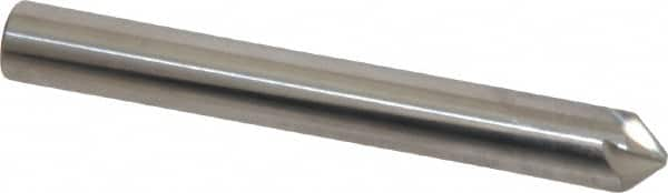 Made in USA - 1/4" Head Diam, 1/4" Shank Diam, 6 Flute 90° Solid Carbide Countersink - Bright Finish, 2" OAL, 0.046" Nose Diam, Single End, Straight Shank, Right Hand Cut - Americas Industrial Supply