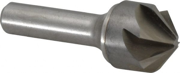 Made in USA - 1" Head Diam, 1/2" Shank Diam, 6 Flute 100° Solid Carbide Countersink - Americas Industrial Supply