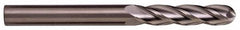 Kennametal - 5/8" Diam, 3" LOC, 4 Flute Solid Carbide Ball End Mill - TiN/TiCN/TiN Finish, Single End, 6" OAL, 5/8" Shank Diam, Spiral Flute - Americas Industrial Supply