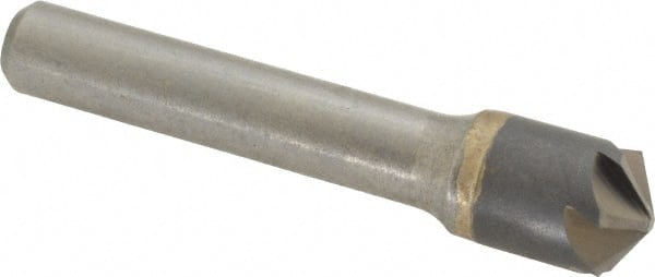 Made in USA - 1/2" Head Diam, 3/8" Shank Diam, 6 Flute 120° Solid Carbide Countersink - Americas Industrial Supply