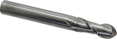 Accupro - 3/4" Diam, 2" LOC, 2 Flute Solid Carbide Ball End Mill - Uncoated, Single End, 6" OAL, 3/4" Shank Diam, Spiral Flute - Americas Industrial Supply