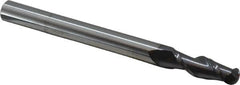 Accupro - 1/2" Diam, 1-1/2" LOC, 2 Flute Solid Carbide Ball End Mill - AlTiN Finish, Single End, 6" OAL, 1/2" Shank Diam, Spiral Flute - Americas Industrial Supply