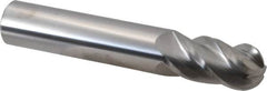 Accupro - 1" Diam, 2" LOC, 4 Flute Solid Carbide Ball End Mill - Uncoated, Single End, 6" OAL, 1" Shank Diam, Spiral Flute - Americas Industrial Supply