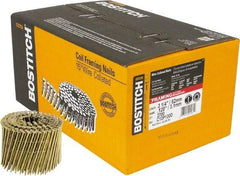 Stanley Bostitch - 11 Gauge 0.12" Shank Diam 3-1/4" Long Framing Nails for Power Nailers - Steel, Galvanized Finish, Screw Shank, Coil Wire Collation, Round Head, Diamond Point - Americas Industrial Supply