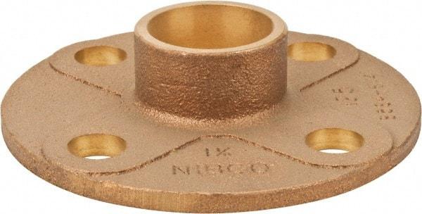 NIBCO - 1-1/4" Pipe, 4-5/8" OD, Cast Copper Companion Pipe Flange - 125 psi, C End Connection, 3-1/2" Across Bolt Hole Centers - Americas Industrial Supply