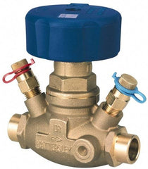 NIBCO - 1-1/2" Pipe, Solder End Connections, Straight Calibrated Balance Valve - 150mm Long, 112mm High, 240 Max psi, Brass Body - Americas Industrial Supply