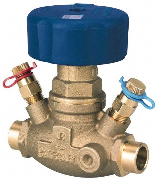 NIBCO - 1" Pipe, Solder End Connections, Straight Calibrated Balance Valve - 120mm Long, 107mm High, 240 Max psi, Brass Body - Americas Industrial Supply