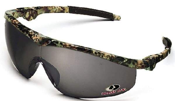 MCR Safety - Silver Mirror Lenses, Framed Safety Glasses - Scratch Resistant, Camouflage Plastic Frame, Adjustable Temples, Size Universal, Wrap Around - Americas Industrial Supply