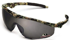 MCR Safety - Silver Mirror Lenses, Framed Safety Glasses - Scratch Resistant, Camouflage Plastic Frame, Adjustable Temples, Size Universal, Wrap Around - Americas Industrial Supply