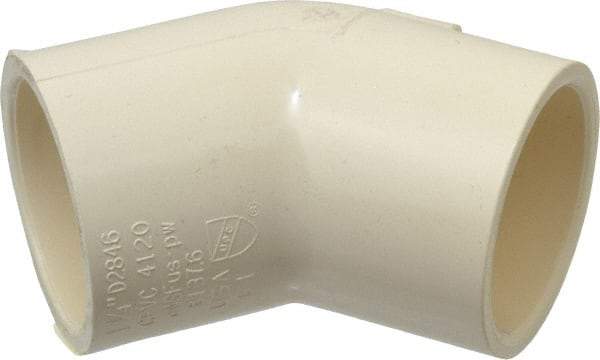 NIBCO - 1-1/4" CPVC Plastic Pipe 45° Elbow - Slip x Slip End Connections - Americas Industrial Supply