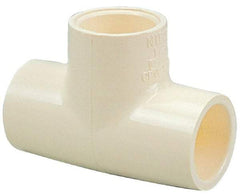 NIBCO - 1 x 1/2 x 1/2" CPVC Plastic Pipe Tee - Slip x Slip x Slip End Connections - Americas Industrial Supply