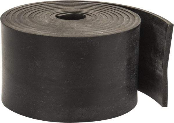 Made in USA - 1/8" Thick x 2" Wide x 60" Long, Plain Backed Neoprene Rubber Strip - Stock Length, 60 Shore A Durometer, 2,500 psi Tensile Strength, -40 to 225°F, Black - Americas Industrial Supply