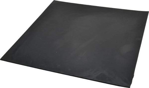 Made in USA - 12" Long, 12" Wide, 1/8" Thick, Neoprene Rubber Foam Sheet - 50 to 60 Durometer, Black, -40 to 225°F, 2,500 psi Tensile Strength, Plain Backing, Stock Length - Americas Industrial Supply