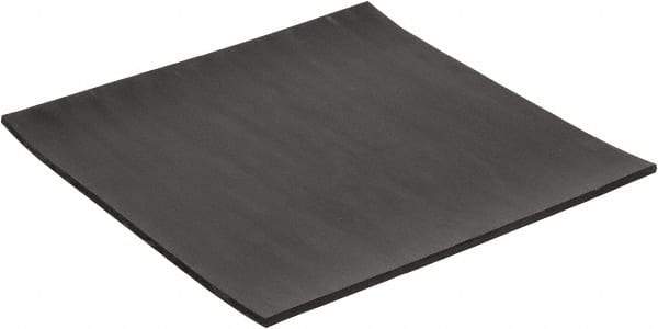 Made in USA - 12" Long, 12" Wide, 1/4" Thick, Neoprene Rubber Foam Sheet - 50 to 60 Durometer, Black, -40 to 225°F, 2,500 psi Tensile Strength, Plain Backing, Stock Length - Americas Industrial Supply