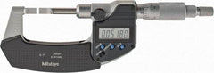 Mitutoyo - 0mm to 25.4mm Electronic Blade Micrometer - 0.003mm Accuracy, 0.75mm Blade Thickness, Ratchet Stop Thimble - Americas Industrial Supply
