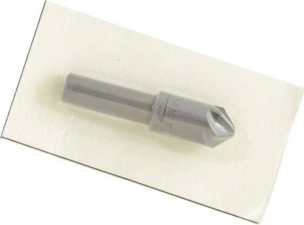 Made in USA - 1/2" Head Diam, 3/8" Shank Diam, 6 Flute 90° High Speed Steel Countersink - Americas Industrial Supply
