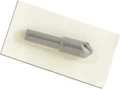 Made in USA - 1/2" Head Diam, 3/8" Shank Diam, 6 Flute 90° High Speed Steel Countersink - Americas Industrial Supply