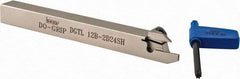 Iscar - External Thread, 0.4724" Max Depth of Cut, 1.9mm Min Groove Width, 120mm OAL, Left Hand Indexable Grooving Cutoff Toolholder - 12mm Shank Height x 12mm Shank Width, DG.. Insert Style, DGT Toolholder Style, Series Do-Grip - Americas Industrial Supply