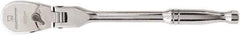 GearWrench - 1/4" Drive Pear Head Ratchet - Full Polish Chrome Finish, 6" OAL, 60 Gear Teeth, Full Polished Handle, Flex Head - Americas Industrial Supply