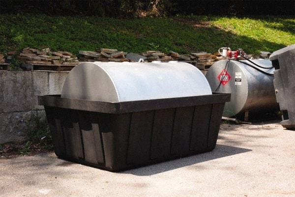 Eagle - 635 Gal Sump, 10,000 Lb Capacity, 1 Drum, Polyethylene Spill Deck or Pallet - 88" Long x 62" Wide x 33" High, Black, Horizontal, 1 Tank Drum Configuration - Americas Industrial Supply