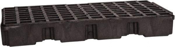 Eagle - 30 Gal Sump, 5,000 Lb Capacity, 2 Drum, Polyethylene Platform - 51-1/2" Long x 26-1/4" Wide x 6-1/2" High, Black, Low Profile, Vertical, Inline Drum Configuration - Americas Industrial Supply