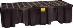 Eagle - 66 Gal Sump, 4,000 Lb Capacity, 2 Drum, Polyethylene Spill Deck or Pallet - 51" Long x 26-1/4" Wide x 13-3/4" High, Black, Liftable Fork, Vertical, 2 x 2 Drum Configuration - Americas Industrial Supply